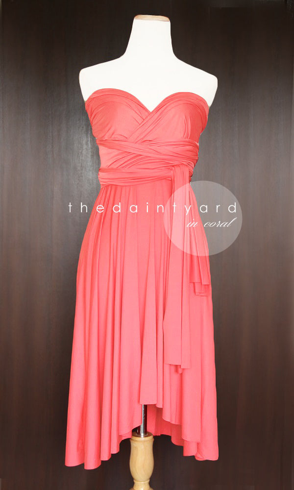 TDY Coral Short Infinity Bridesmaid Dress Thedaintyard TDY Coral Short Infinity Bridesmaid Dress Thedaintyard