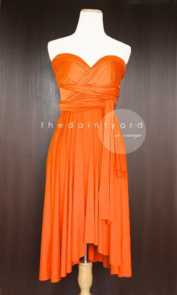 TDY Orange Short Infinity Bridesmaid Dress – Thedaintyard