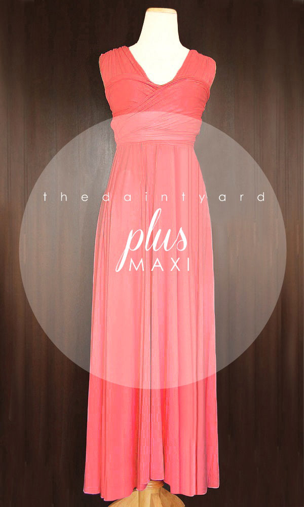 TDY Coral Maxi Infinity Bridesmaid Dress Thedaintyard
