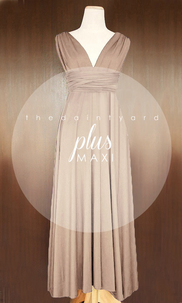 TDY Light Taupe Maxi Infinity Bridesmaid Dress Thedaintyard TDY Light Taupe Maxi Infinity Bridesmaid Dress Thedaintyard