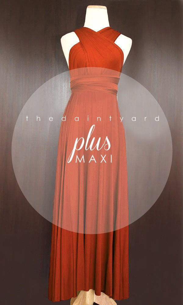 TDY Burnt Orange Maxi Infinity Bridesmaid Dress Thedaintyard TDY Burnt Orange Maxi Infinity Bridesmaid Dress Thedaintyard