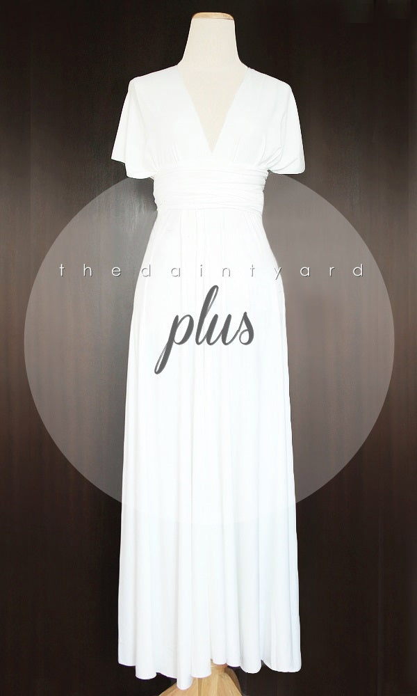 TDY White Maxi Infinity Bridesmaid Dress Thedaintyard TDY White Maxi Infinity Bridesmaid Dress Thedaintyard