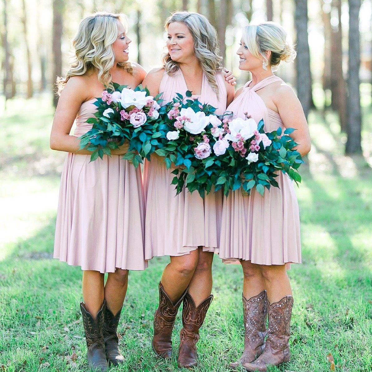 TDY Nude Pink Short Infinity Bridesmaid Dress – Thedaintyard TDY Nude Pink Short Infinity Bridesmaid Dress – Thedaintyard