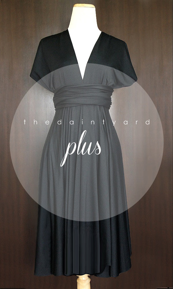 short black infinity dress Multi-Way Black Mini Dress: Convertible Bridesmaid Party Dress
