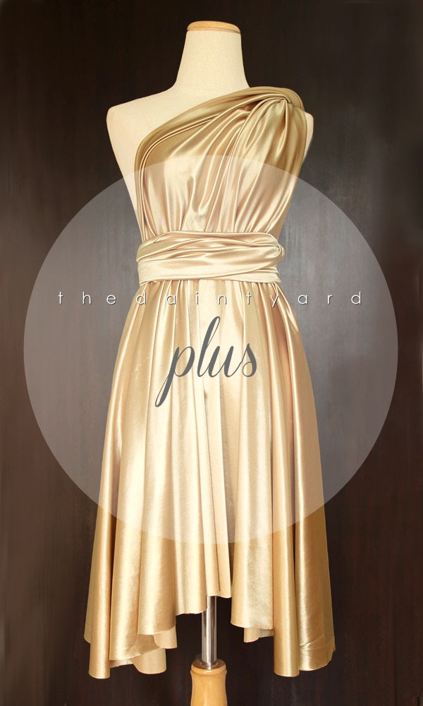 yellow gold infinity dress TDY Regular Gold Blue Short Infinity Bridesmaid Dress Thedaintyard