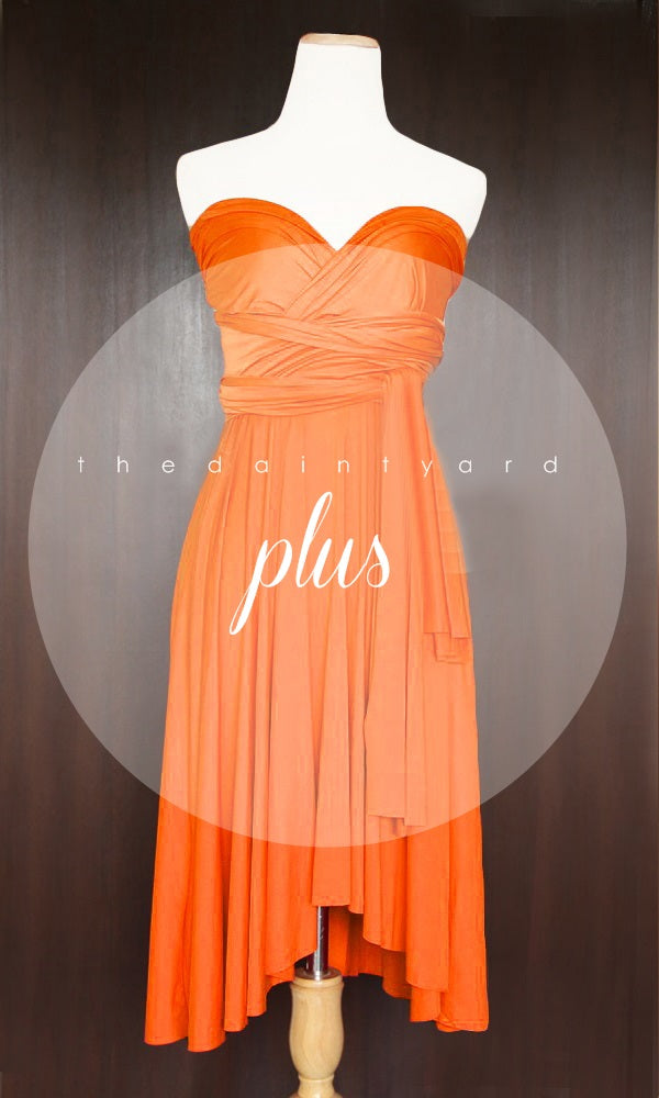 TDY Orange Short Infinity Bridesmaid Dress – Thedaintyard