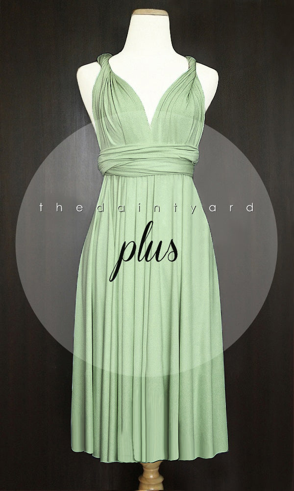 TDY Sage Green Short Infinity Bridesmaid Dress Thedaintyard TDY Sage Green Short Infinity Bridesmaid Dress Thedaintyard