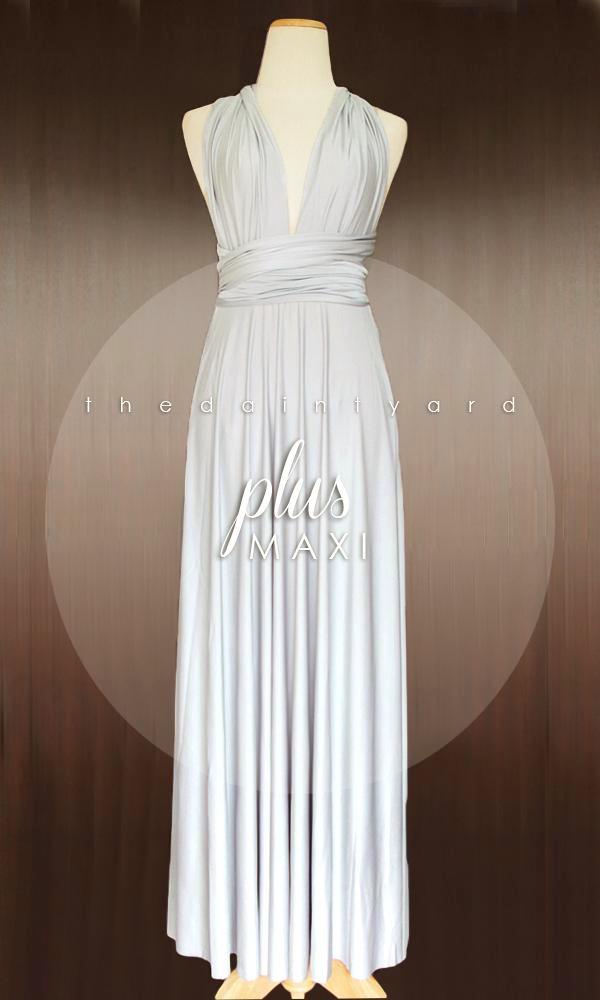 TDY Silver Maxi Infinity Bridesmaid Dress Thedaintyard TDY Silver Maxi Infinity Bridesmaid Dress Thedaintyard