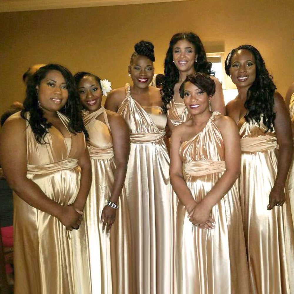 TDY Gold Maxi Infinity Bridesmaid Dress – Thedaintyard