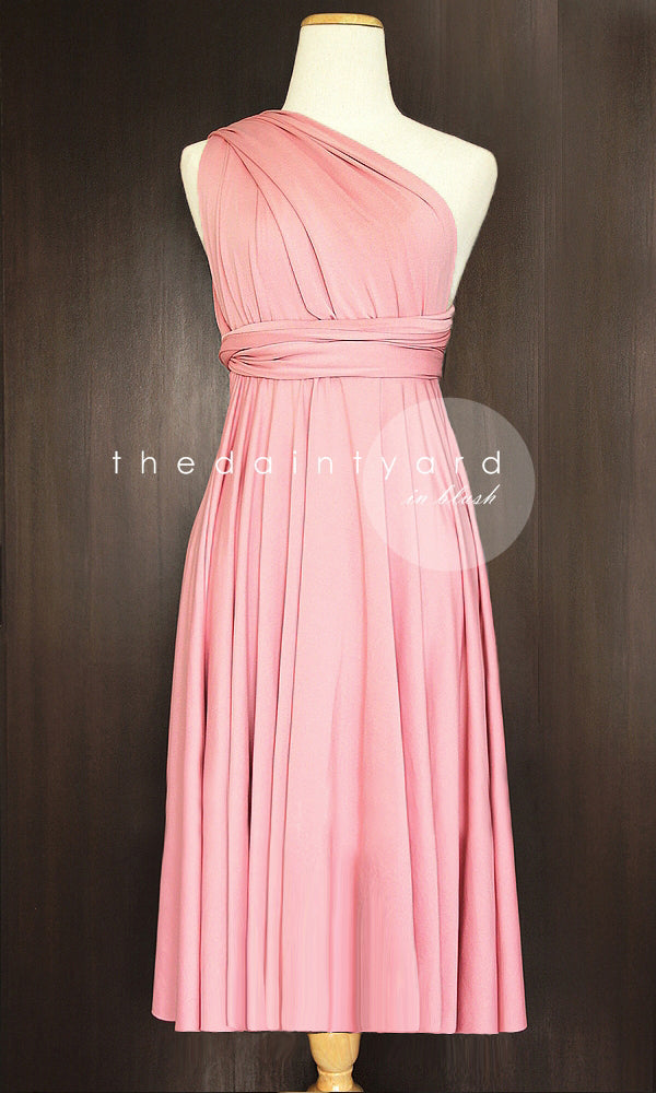 blush pink multiway dress Blush Pink Bridesmaid Dress Chiffon Size Large