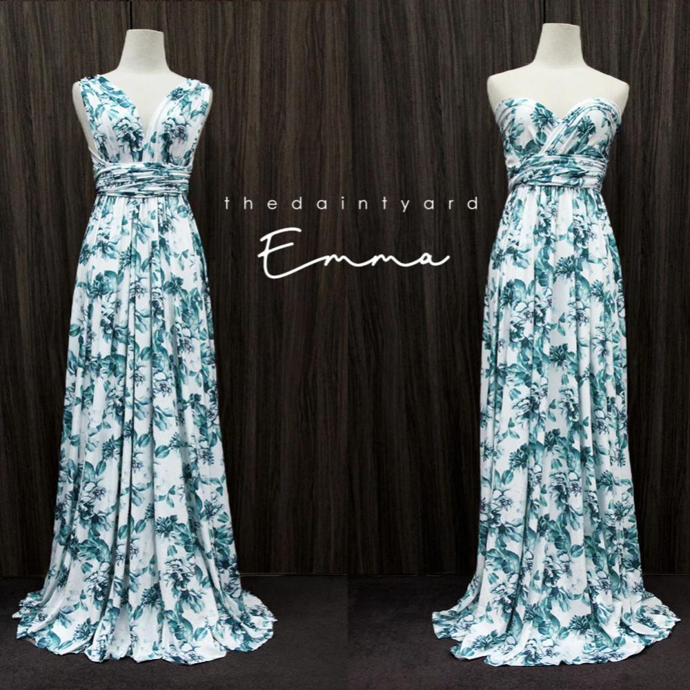 TDY Emma Floral Maxi Infinity Bridesmaid Dress Thedaintyard TDY Emma Floral Maxi Infinity Bridesmaid Dress Thedaintyard