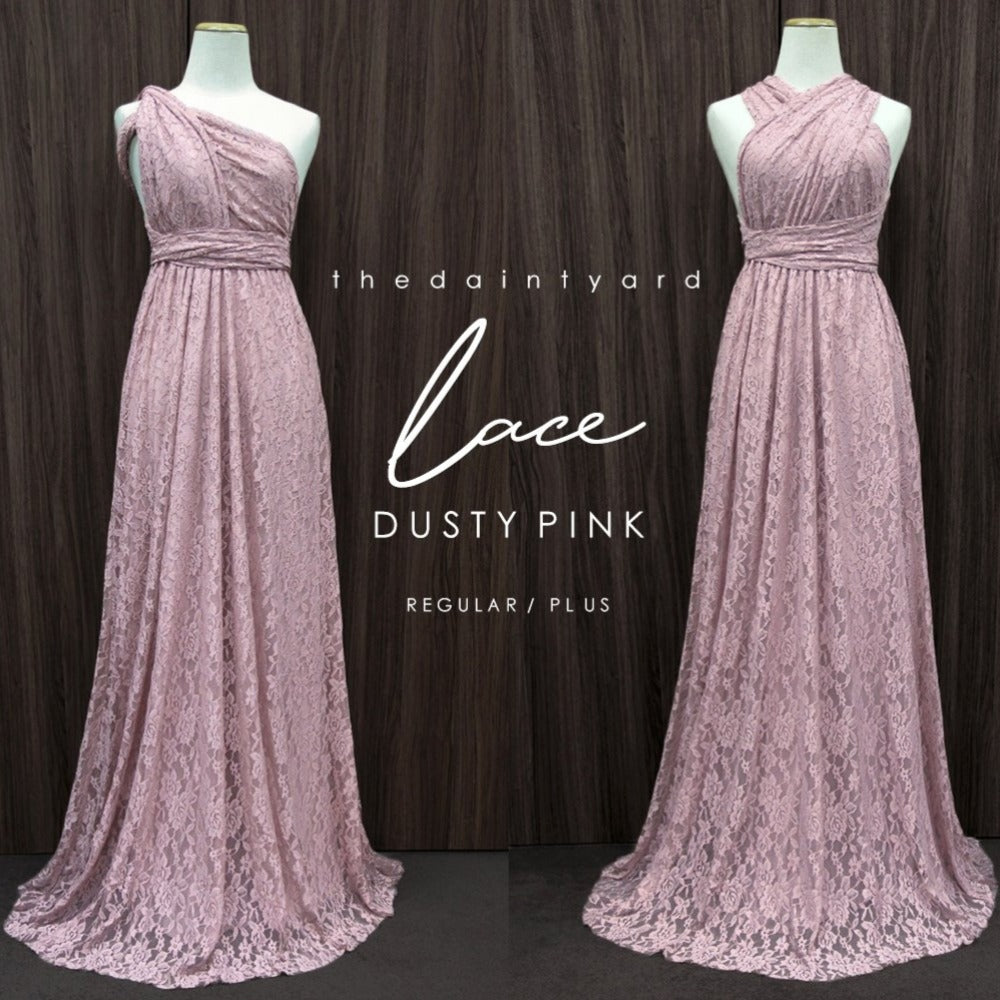 TDY Dusty Pink Maxi Infinity Lace Dress