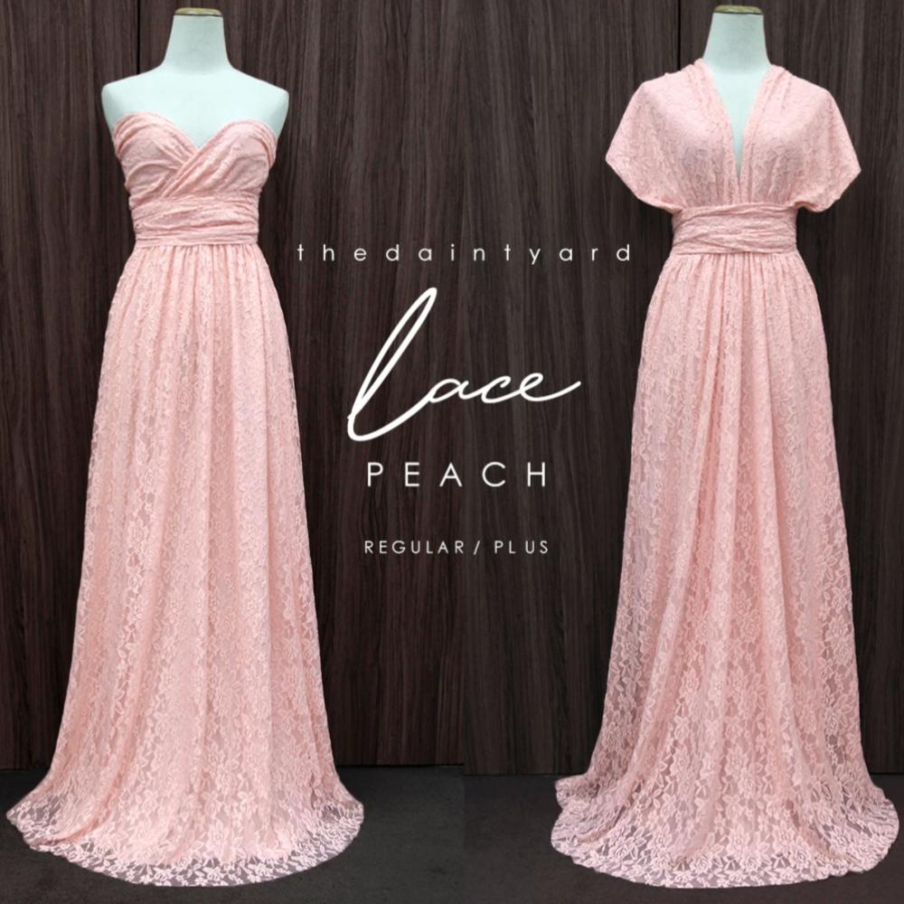 TDY Peach Maxi Infinity Lace Dress