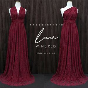 TDY Wine Red Maxi Infinity Lace Dress