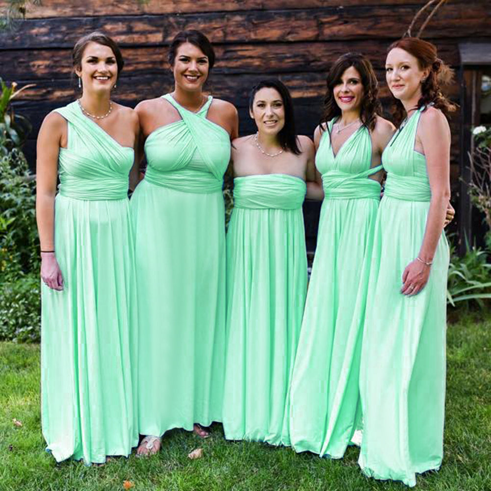 TDY Apple Green Maxi Infinity Bridesmaid Dress – Thedaintyard