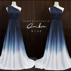 TDY Ombre Chiffon Overlay Skirt in Blue