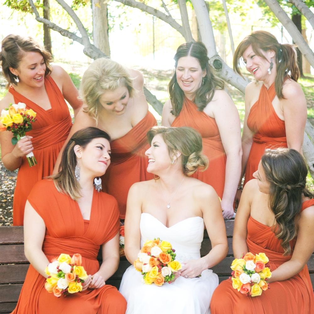 TDY Burnt Orange Short Infinity Bridesmaid Dress Thedaintyard TDY Burnt Orange Short Infinity Bridesmaid Dress Thedaintyard