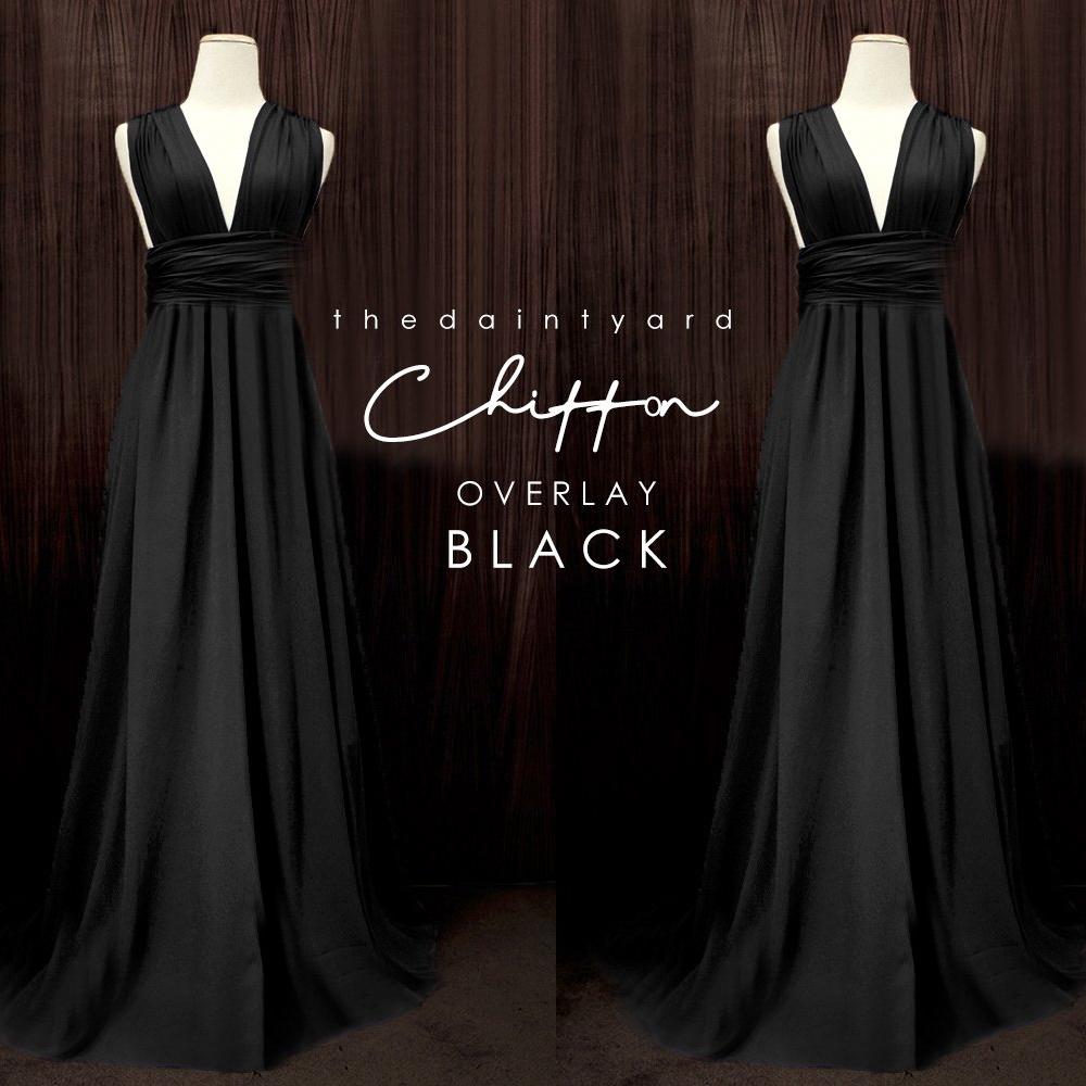 TDY Chiffon Overlay Skirt in Black