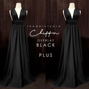 TDY Chiffon Overlay Skirt in Black
