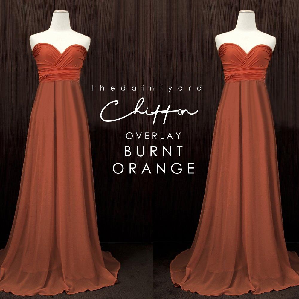 TDY Chiffon Overlay Skirt in Burnt Orange