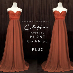 TDY Chiffon Overlay Skirt in Burnt Orange