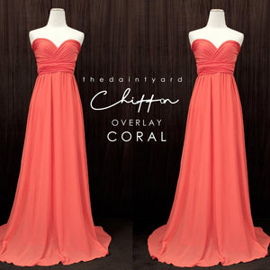 TDY Chiffon Overlay Skirt in Coral