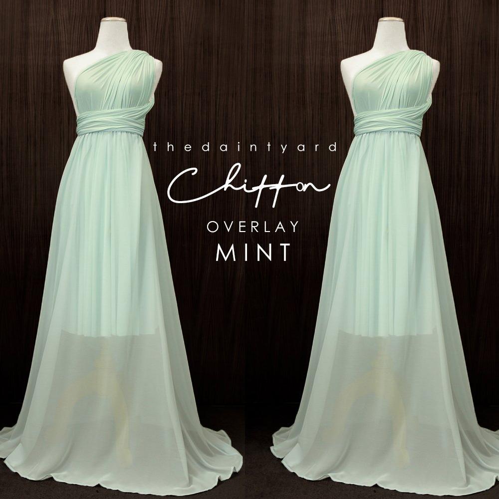 TDY Chiffon Overlay Skirt in Mint