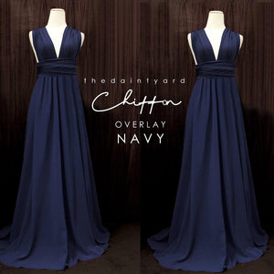 TDY Chiffon Overlay Skirt in Navy