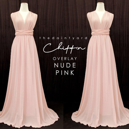TDY Chiffon Overlay Skirt in Nude pink