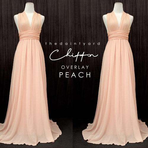 TDY Chiffon Overlay Skirt in Peach