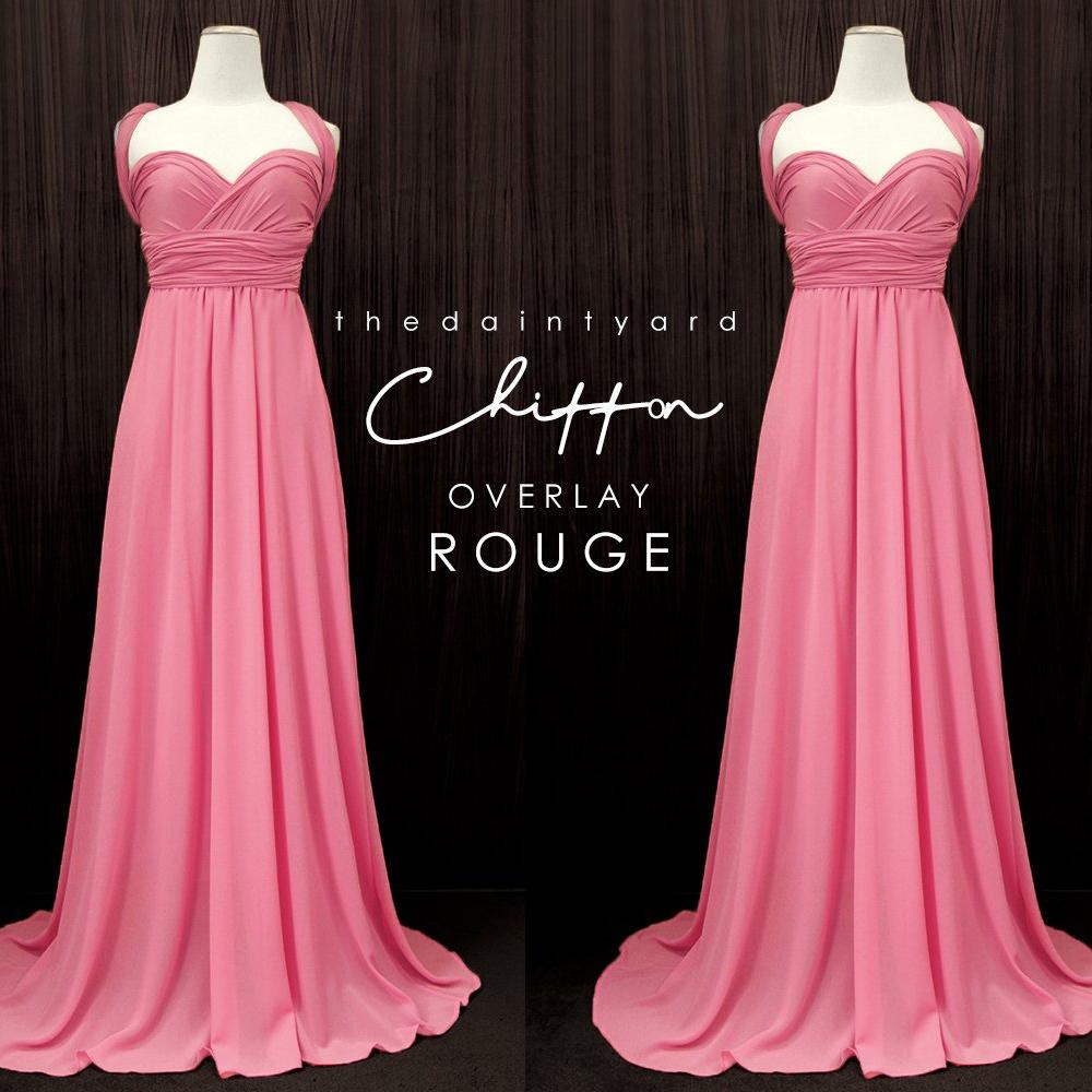 TDY Chiffon Overlay Skirt in Rouge
