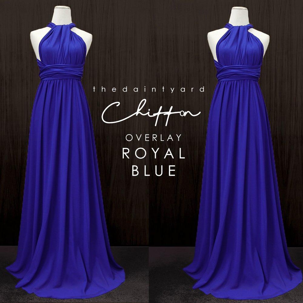 TDY Chiffon Overlay Skirt in Royal Blue