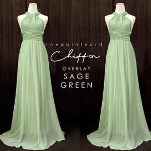 TDY Chiffon Overlay Skirt in Sage