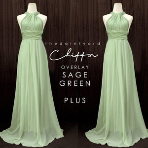 TDY Chiffon Overlay Skirt in Sage