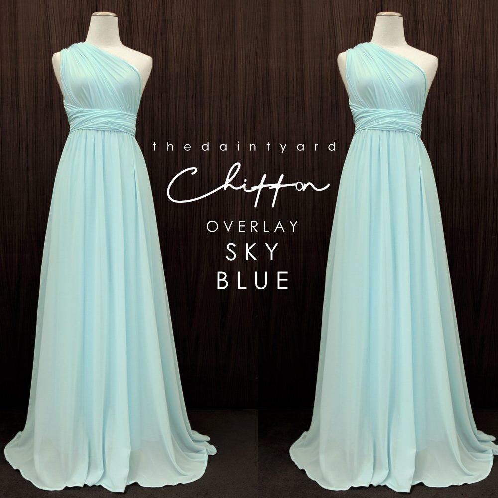 TDY Chiffon Overlay Skirt in Sky Blue