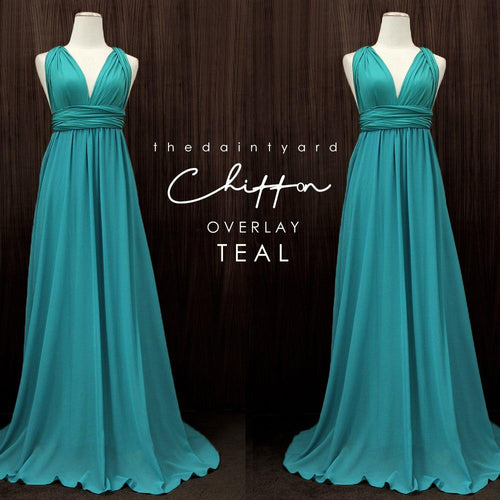 TDY Chiffon Overlay Skirt in Teal