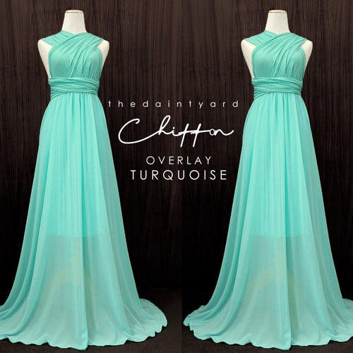 TDY Chiffon Overlay Skirt in Turquoise