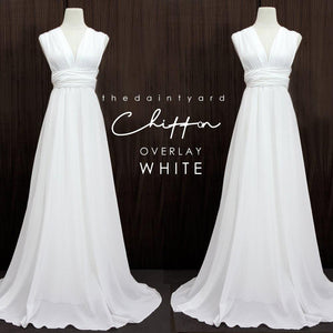 TDY Chiffon Overlay Skirt in White