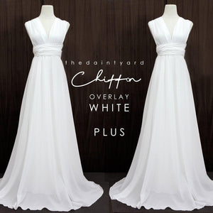 TDY Chiffon Overlay Skirt in White
