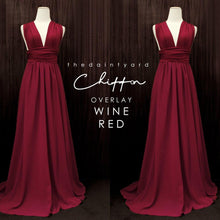 Load image into Gallery viewer, TDY Chiffon Overlay Skirt in Wine