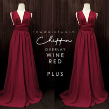 Load image into Gallery viewer, TDY Chiffon Overlay Skirt in Wine