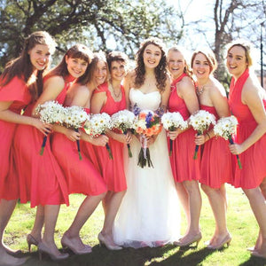 TDY Coral Short Infinity Bridesmaid Dress Thedaintyard TDY Coral Short Infinity Bridesmaid Dress Thedaintyard