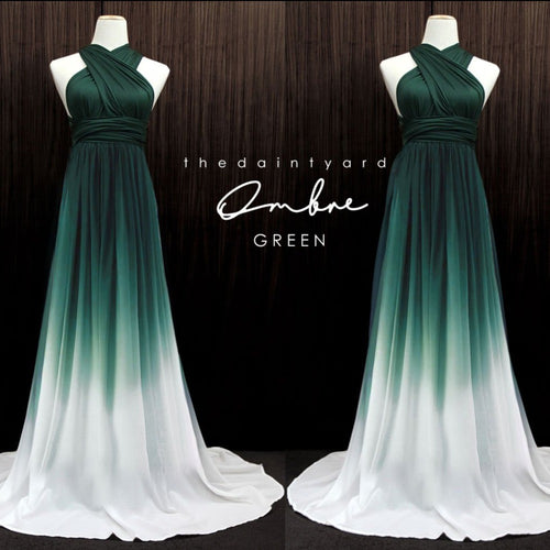 TDY Ombre Chiffon Overlay Skirt in Green