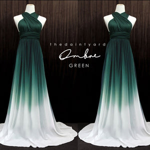 TDY Ombre Chiffon Overlay Skirt in Green