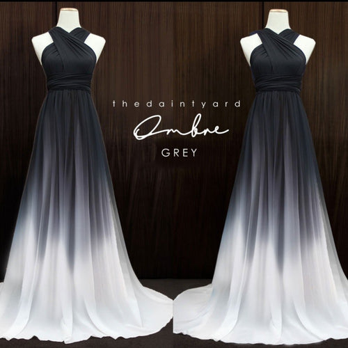 TDY Ombre Chiffon Overlay Skirt in Grey
