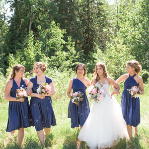 navy infinity bridesmaid dress June Bridals Navy Blue Bridesmaid Infinity Floor Length Wrap With Chiffon Convertible Dress