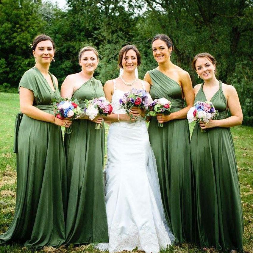 TDY Olive Green Maxi Infinity Bridesmaid Dress – Thedaintyard