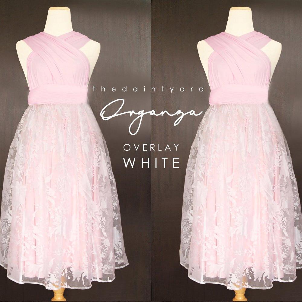 TDY Organza Overlay Skirt in White