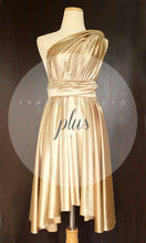 Load image into Gallery viewer, TDY Regular Gold Blue Short Infinity Dress