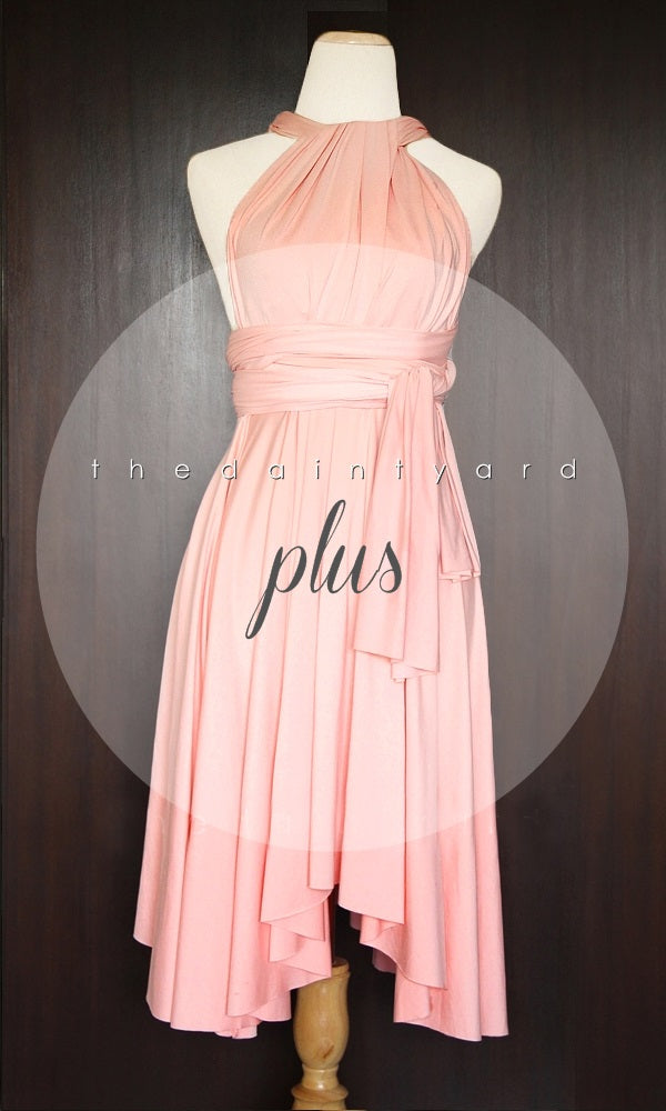 peach bridesmaid short dresses AW Carroll Peach Pink Bridesmaid Dresses
